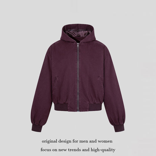 Damen Kurz geschnittene Kapuzen‑Bomberjacke mit wattierter Fütterung und elastischem Saum Shop Nory