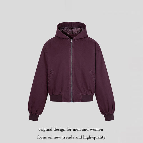 Damen Kurz geschnittene Kapuzen‑Bomberjacke mit wattierter Fütterung und elastischem Saum Shop Nory
