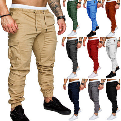 Herren taillierter Cargo-Jogger mit elastischem Bund, Kordelzug und aufgesetzten Taschen Shop Nory