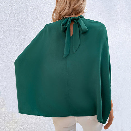 Damen Elegante Bluse mit Stehkragen und Seitenschlitzen Shop Nory