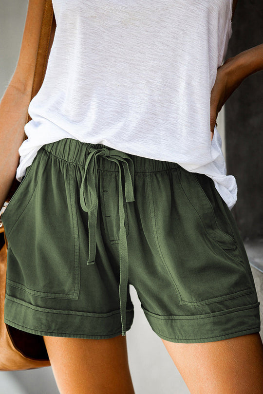 Damen Bequeme Sommer-Shorts mit elastischem Bund und praktischen Taschen