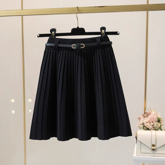 Damen Plissee Midi-Rock mit dekorativem Gummibund Shop Nory