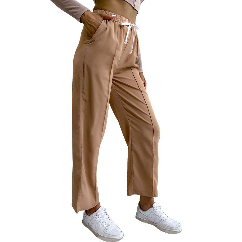 Damen Relaxed-Hose mit Elastikbund, Kordelzug und Bügelfalte Shop Nory
