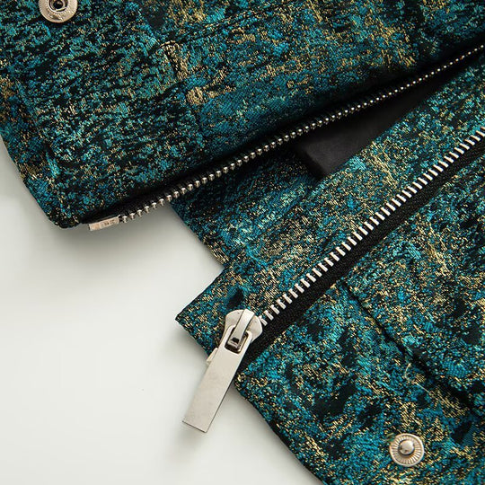 Damen Kurzjacke im Oversize-Boxy-Schnitt mit strukturierter Metallic-Optik Shop Nory