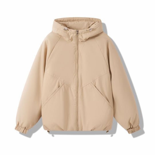 Damen Leicht wattierte Kapuzenjacke mit Raglanärmeln, elastischen Bündchen und verstellbarem Saum Shop Nory