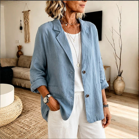 Damen Leichte und elegante Leinenjacke Shop Nory