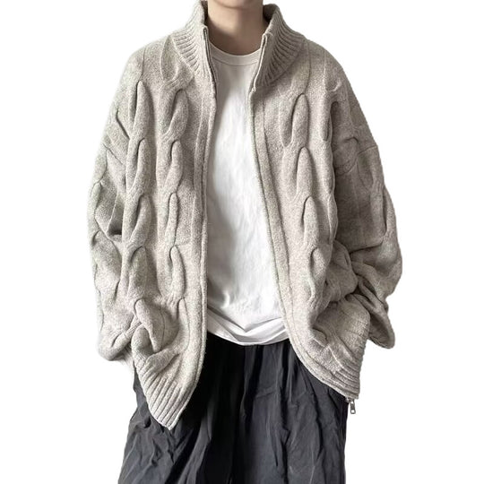 Damen Grobstrickjacke mit hohem Kragen Shop Nory
