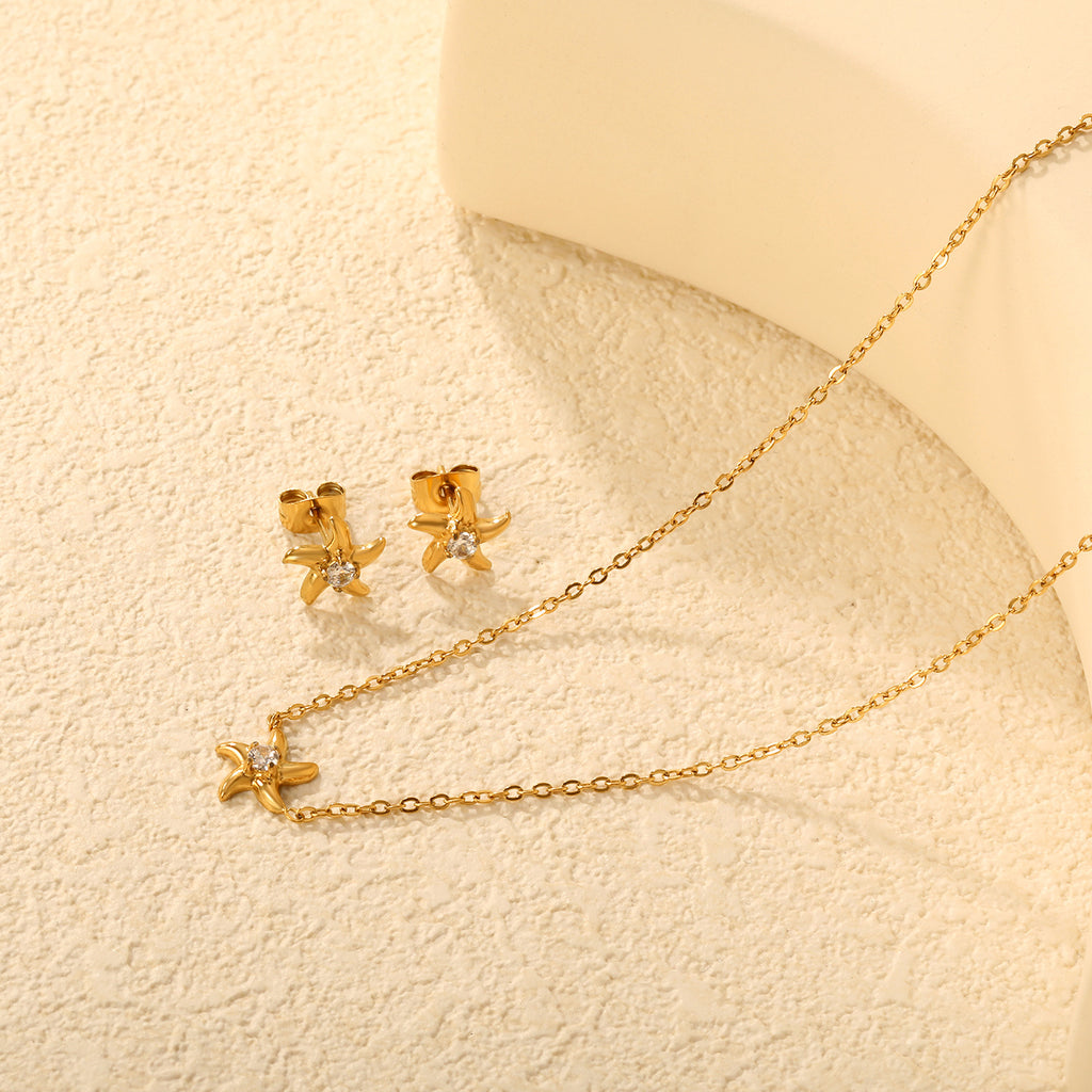 Damen Schmuckset mit eleganten Sternengarten-Anhängern aus hochwertigem Edelstahl Shop Nory
