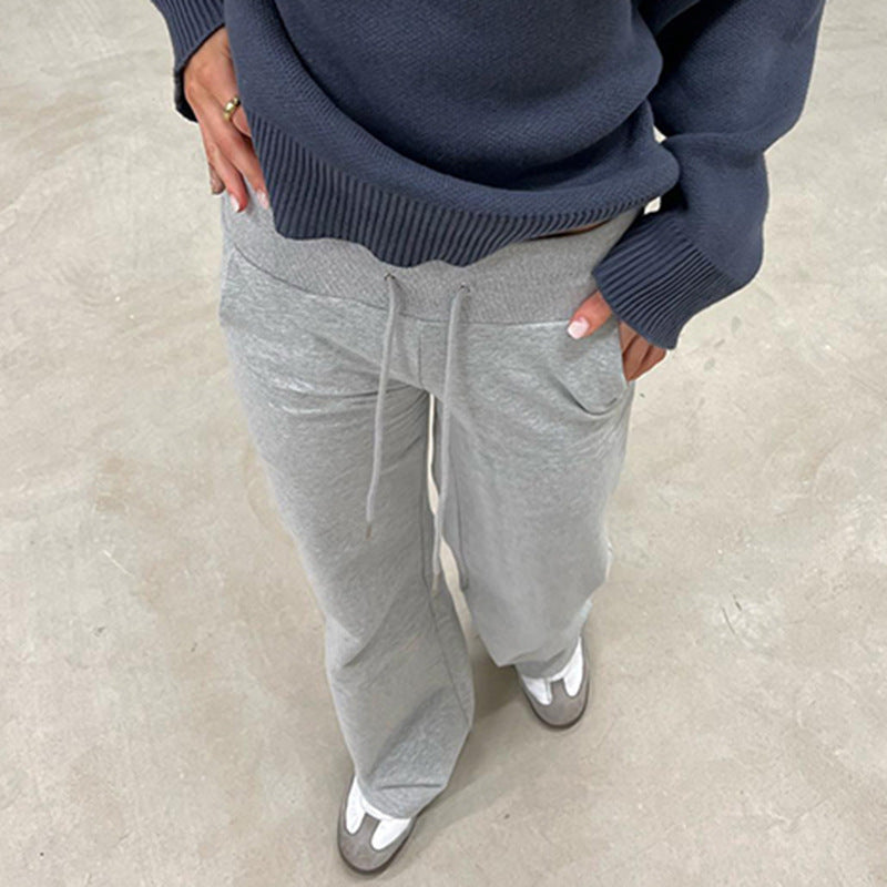 Damen nan weite Sweatpants mit hohem Komfortbund, Kordelzug und aufgesetzten Taschen Shop Nory