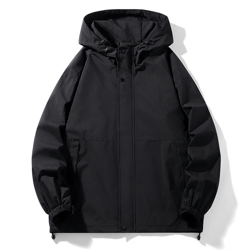 Herren Wasserabweisende Übergangsjacke mit verstellbarer Kapuze und praktischen Taschen Shopnory