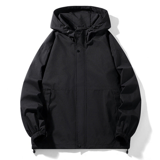 Herren Wasserabweisende Übergangsjacke mit verstellbarer Kapuze und praktischen Taschen Shopnory