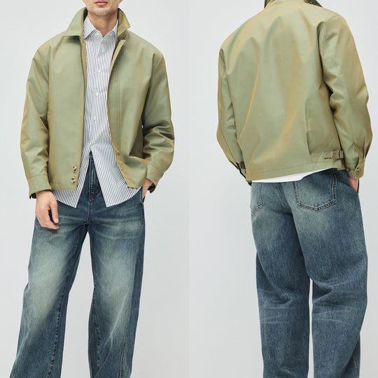 Herren Kurzjacke im modernen Harrington‑Stil mit Stehkragen und verdecktem Reißverschluss Shop Nory
