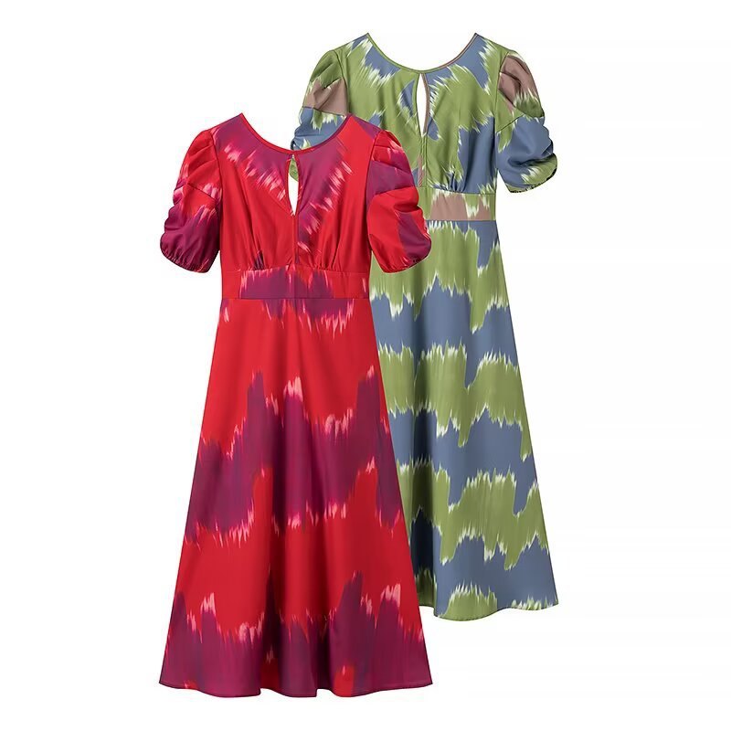 Damen Sommerkleid mit buntem Stickdesign und lockerem Schnitt