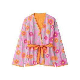Damen Gestepptes Blumen-Kimono mit Bindegürtel Shop Nory