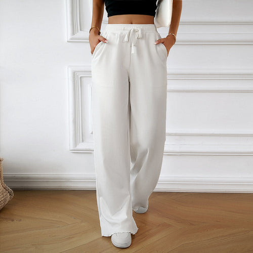 Damen Weite Sporthose mit elastischem Bund und seitlichen Taschen