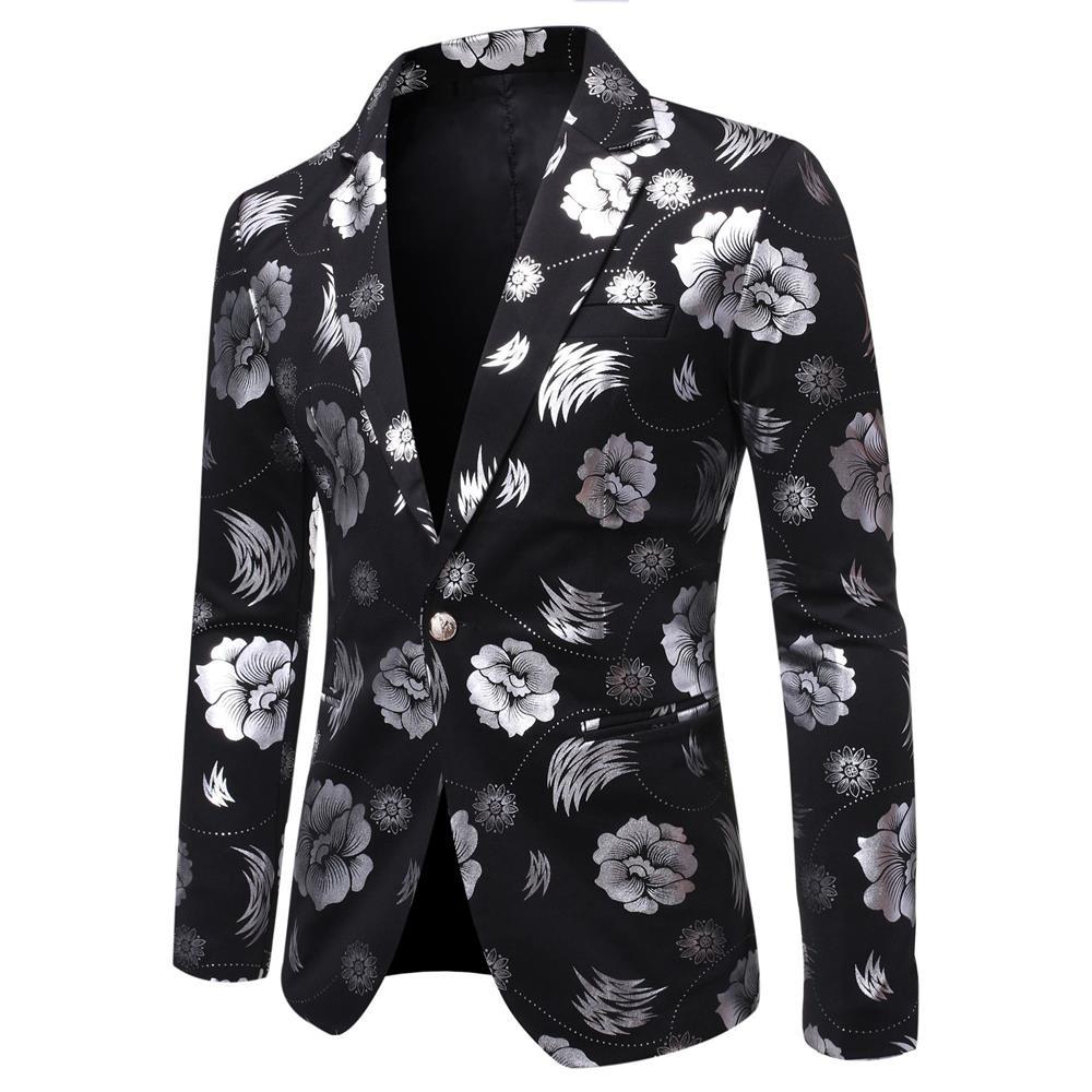 Herren Tailliertes Satin-Sakko mit Blumen-Jacquard und Schalkragen Shop Nory