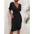 Damen Wickelkleid mit elegantem V-Ausschnitt und Vielzahl an Stylingmöglichkeiten