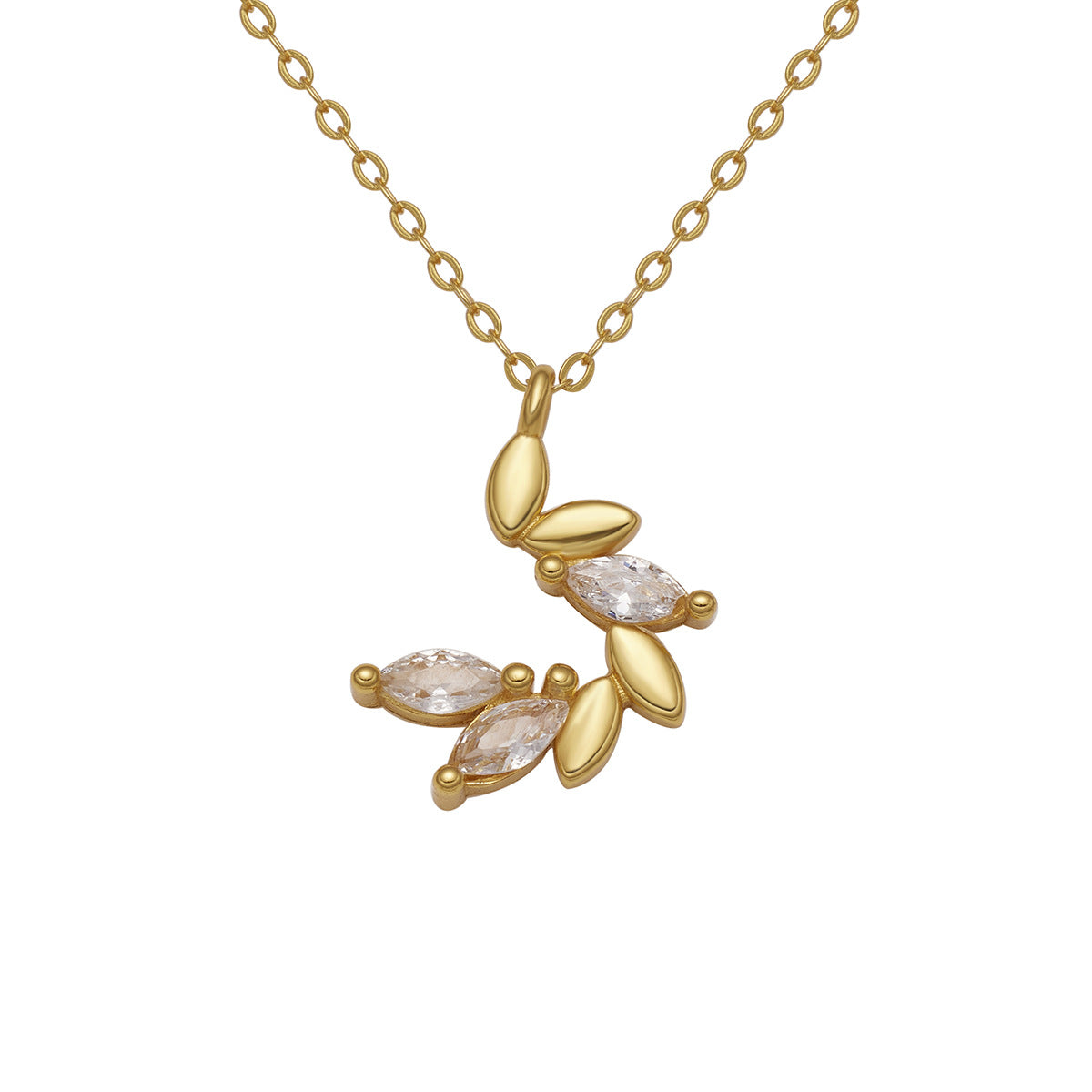 Damen Halskette mit filigranem Anhänger und funkelnden Zirkonia-Details Shop Nory