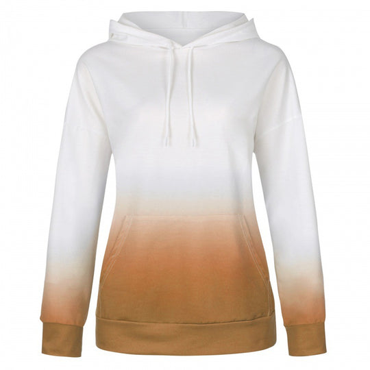 Damen Oversize Kapuzenpullover mit Dip-Dye Farbverlauf und Kängurutasche Shop Nory
