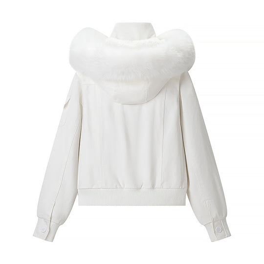 Damen Kurzjacke mit wattierter Fütterung, Kapuze mit Kunstfellbesatz und geripptem Saum Shop Nory
