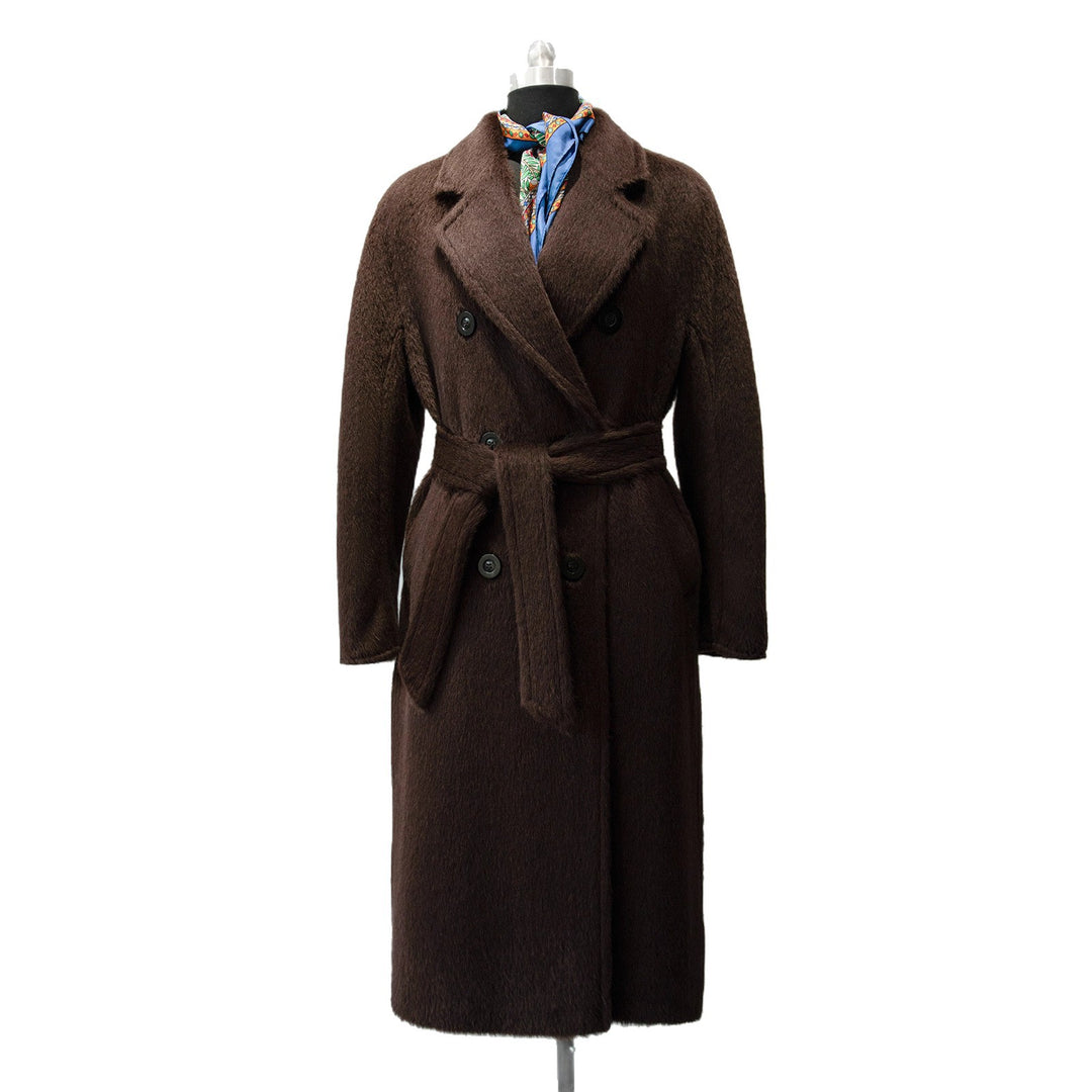Damen Luxuriöser Doppelreihiger Fleece-Mantel Shop Nory