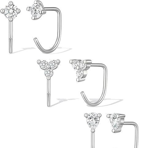 Damen Ohrstecker-Set mit Herz-, Schleifen- und Kristallanhängern Shop Nory