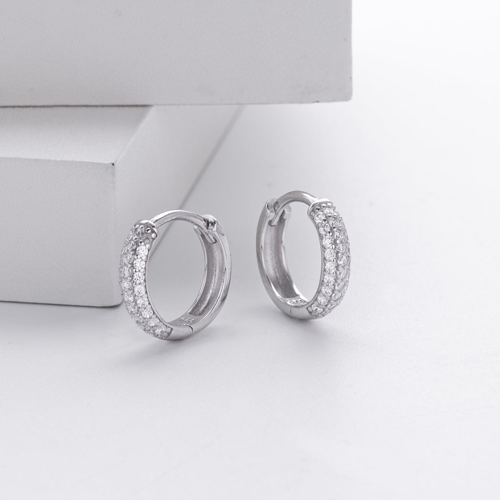 Damen Creolen mit luxuriösem Zirkonbesatz und hochwertigem 925 Sterling Silber Shop Nory