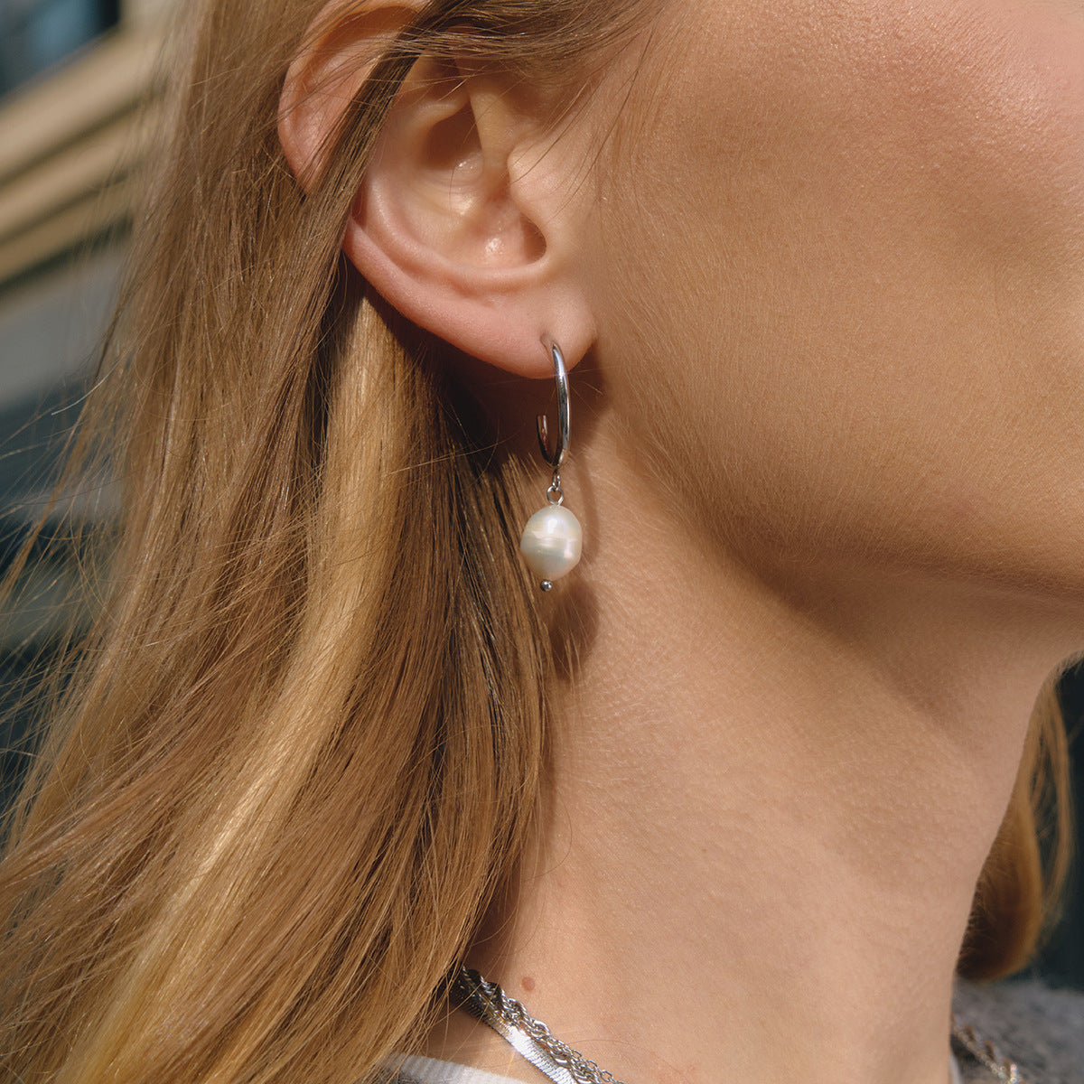 Damen Ohrhänger mit eleganten Perlenakzenten und hypoallergener Edelstahlverarbeitung Shop Nory
