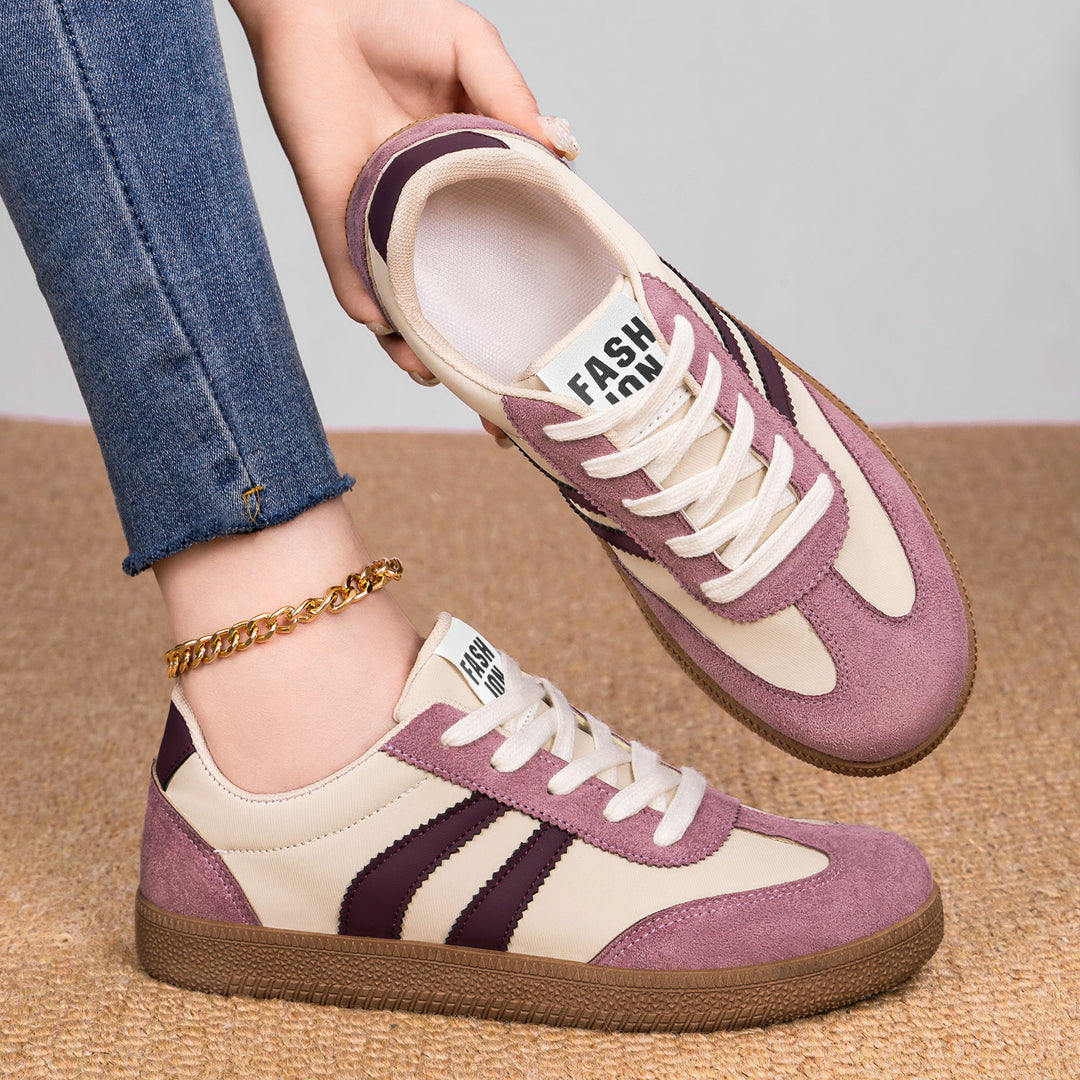 Herren nan retro Sneaker mit Velours- und Textilobermaterial, klassischer Drei-Streifen-Optik und profilierter Gumminsohle Shop Nory