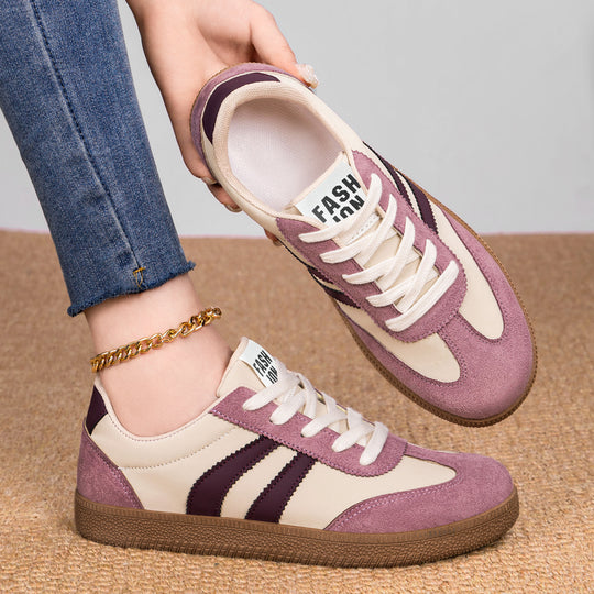 Herren nan retro Sneaker mit Velours- und Textilobermaterial, klassischer Drei-Streifen-Optik und profilierter Gumminsohle Shop Nory