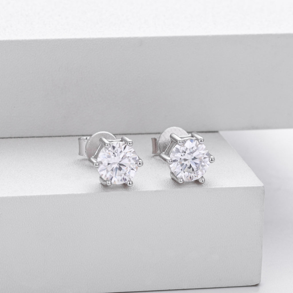 Damen Moissanit Ohrstecker aus 925 Sterling Silber Shop Nory