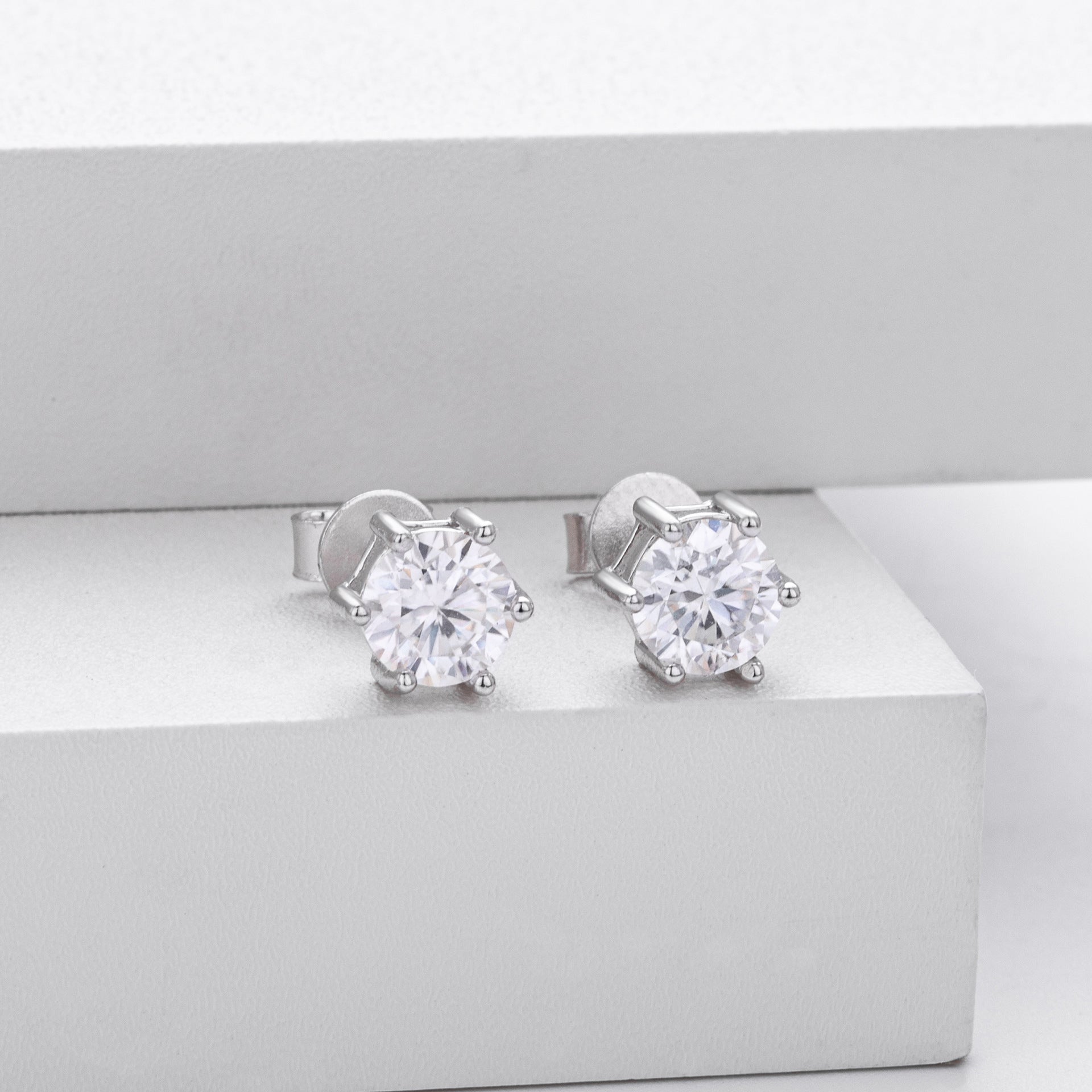 Damen Moissanit Ohrstecker aus 925 Sterling Silber Shop Nory