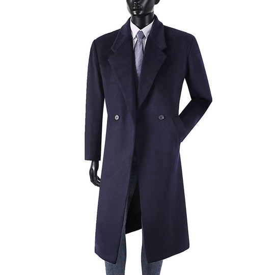 Herren Moderner Longcoat aus Wollmix mit schmalem Revers, leichter Taillierung und seitlichen Eingrifftaschen Shop Nory