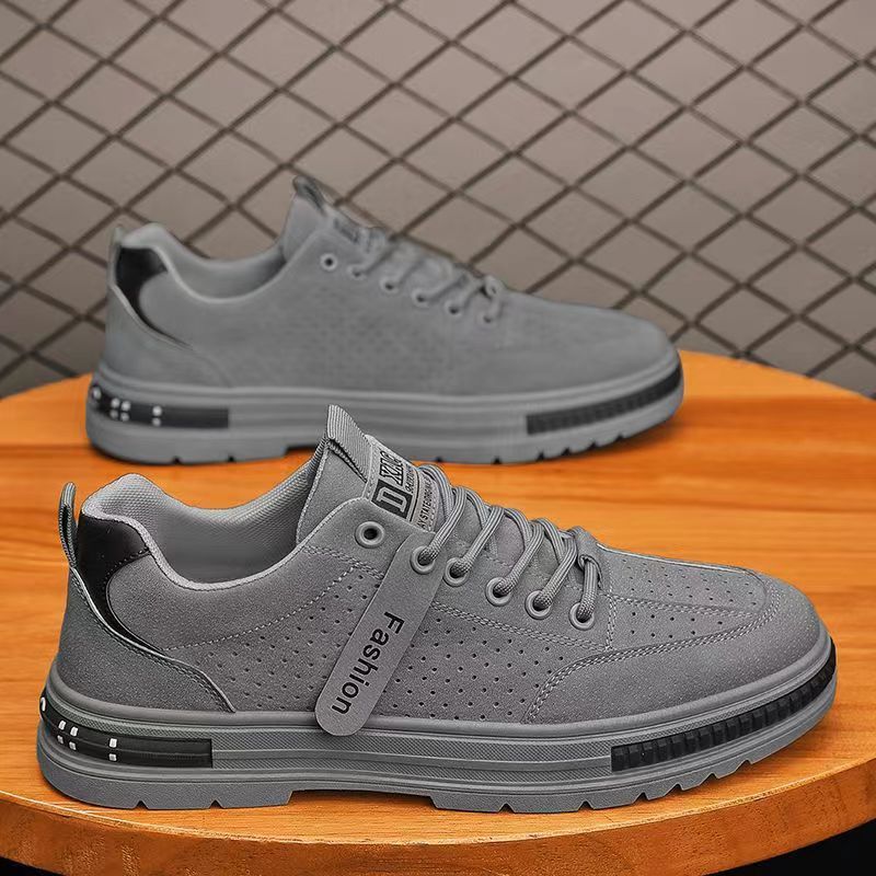 Herren Lässige Veloursleder-Sneaker mit perforiertem Obermaterial und robuster Profilsohle Shopy Nory