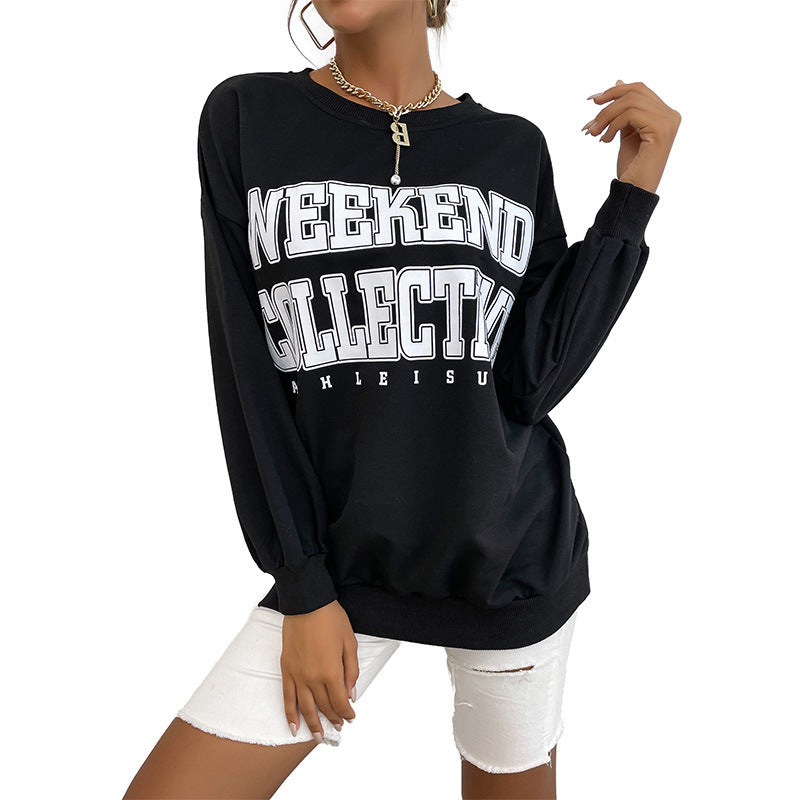 Damen Oversize-Sweatshirt mit College-Print und Raglanärmeln Shop Nory