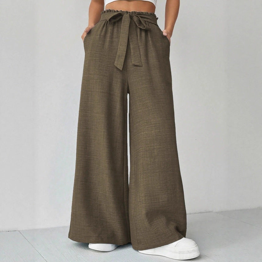 Damen Weit geschnittene Hosen mit verstellbarem Bund