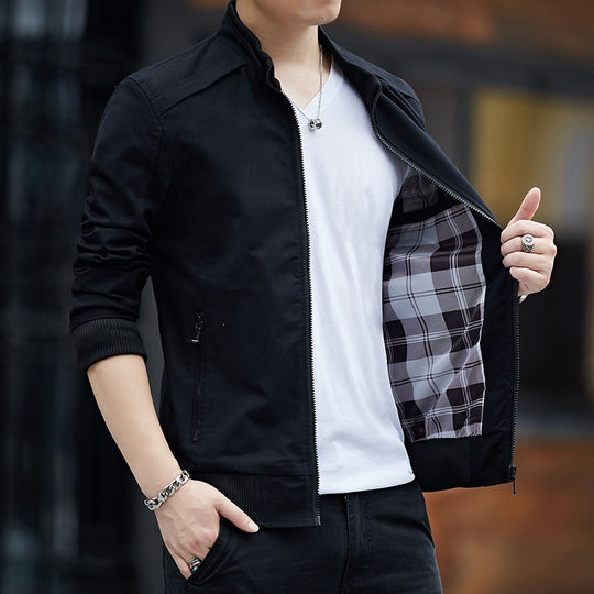 Herren Modische Freizeitjacke mit Stehkragen Shop Nory