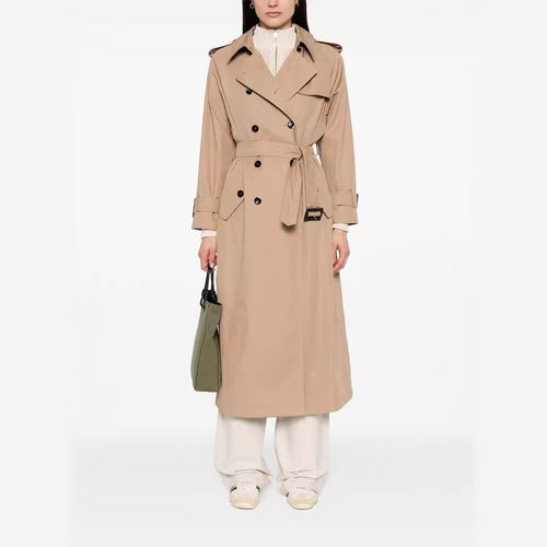 Damen Trenchcoat im Maxilänge mit doppelreihiger Knopfleiste und Taillengürtel Shop Nory
