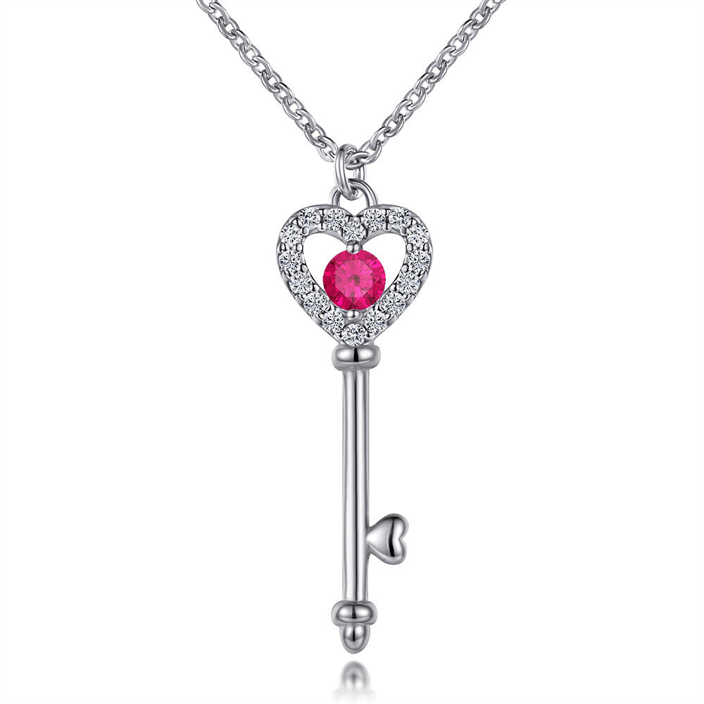 Damen Herzschlüssel Anhänger aus hochwertigem Edelstahl mit funkelnden Zirkonia Shop Nory