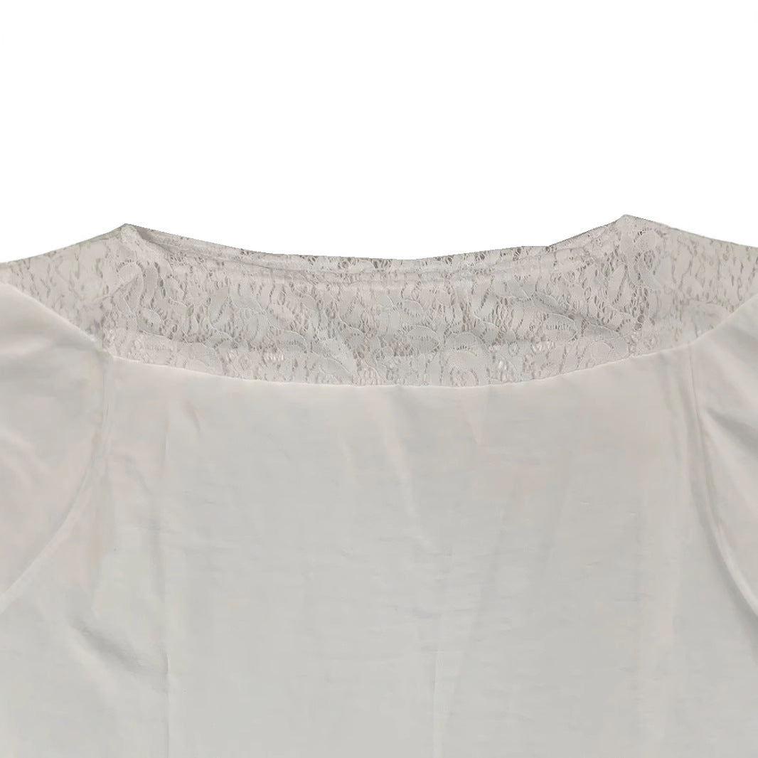 Damen luftiges Sommerkleid mit raffinierten Spitzenakzenten