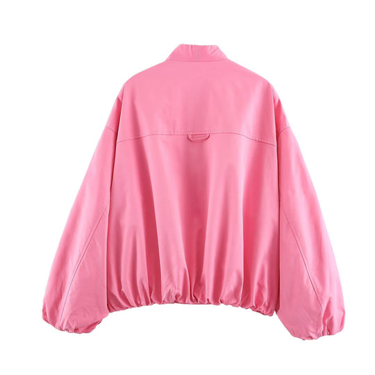 Damen Oversize-Bomberjacke mit Kimonoärmeln und Gummizugsaum Shop Nory