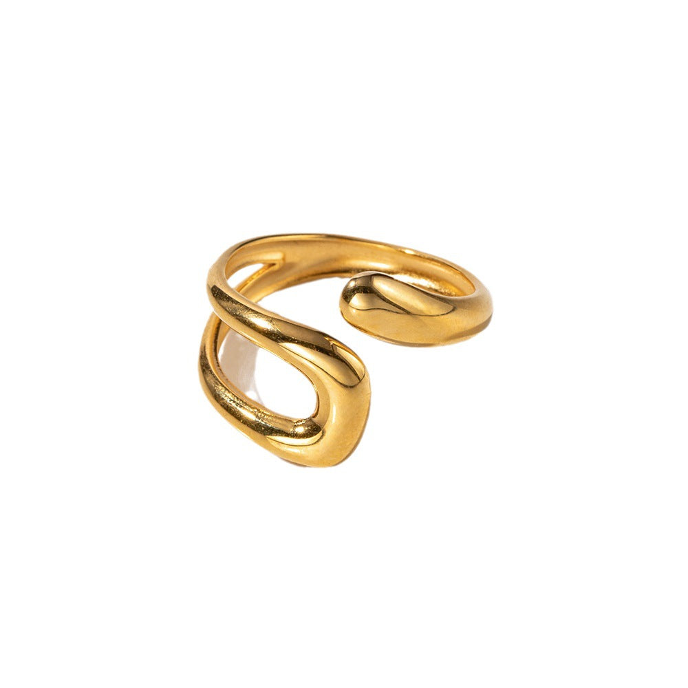 Damen Offener Ring mit verspieltem, geschwungenem Design Shop Nory