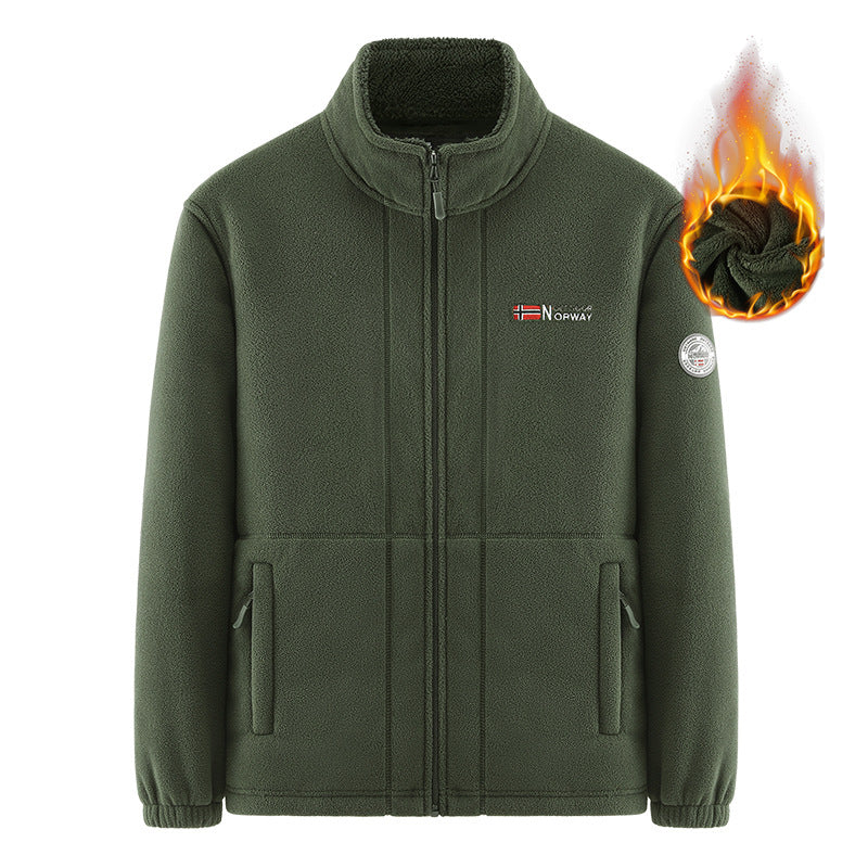 Herren Isolierende Zip‑Fleecejacke mit hohem Kragen und Soft‑Teddyinnenfutter Shop Nory