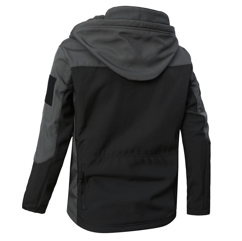 Herren Softshell-Taktikjacke mit Kapuze, verstärkten Ärmeln und Mehrfach-Reißverschlusstaschen Shop Nory