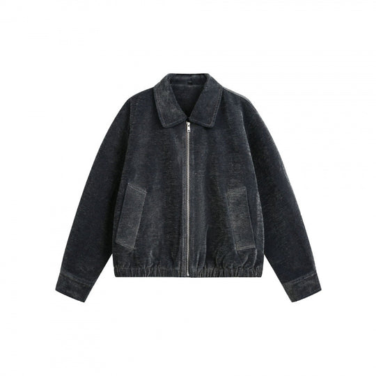 Herren Kurzjacke aus Teddy‑Fleece mit Hemdkragen, Reißverschluss und elastischem Saum Shop Nory