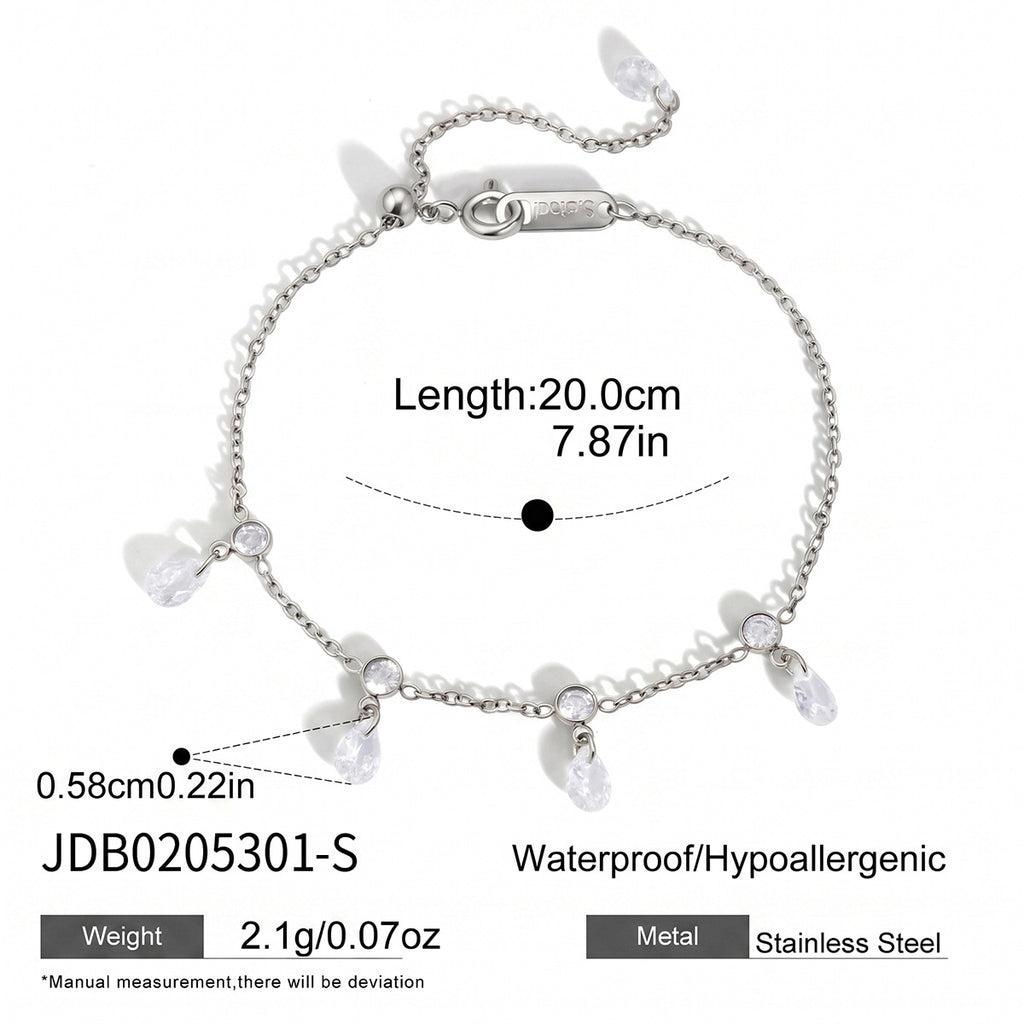 Damen Armband mit eleganten Wasserfall-Anhängern aus hypoallergenem Edelstahl Shop Nory