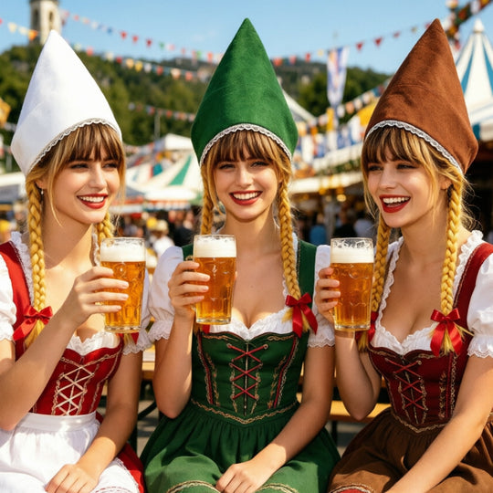 Damen nan traditionelle Trachtenhaube aus Baumwollvelours mit feinem Spitzenrand für Dirndl Shop Nory