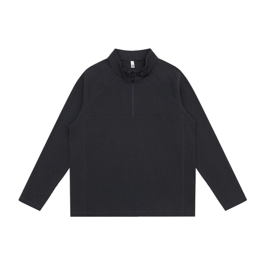 Unisex Waffelstrick-Halbzip-Pullover mit Troyerkragen und Raglanärmeln Shop Nory