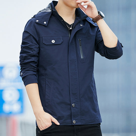 Herren Leichter Kapuzen-Fieldblouson im Casual-Utility-Stil Shop Nory