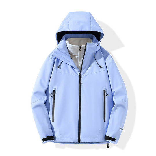Herren Softshell-Hybridjacke mit Kapuze, getapten Reißverschlüssen und verstellbarem Saum Shop Nory